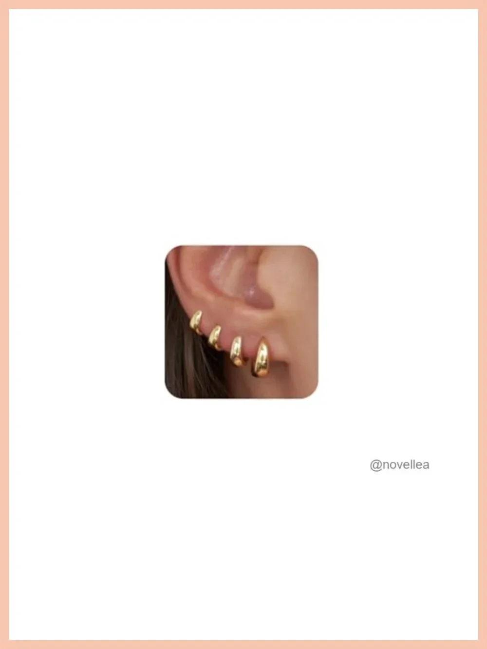 4 Pairs 14K Gold Plated Huggie Hoop Earrings for Women Chunky Small Hoops
